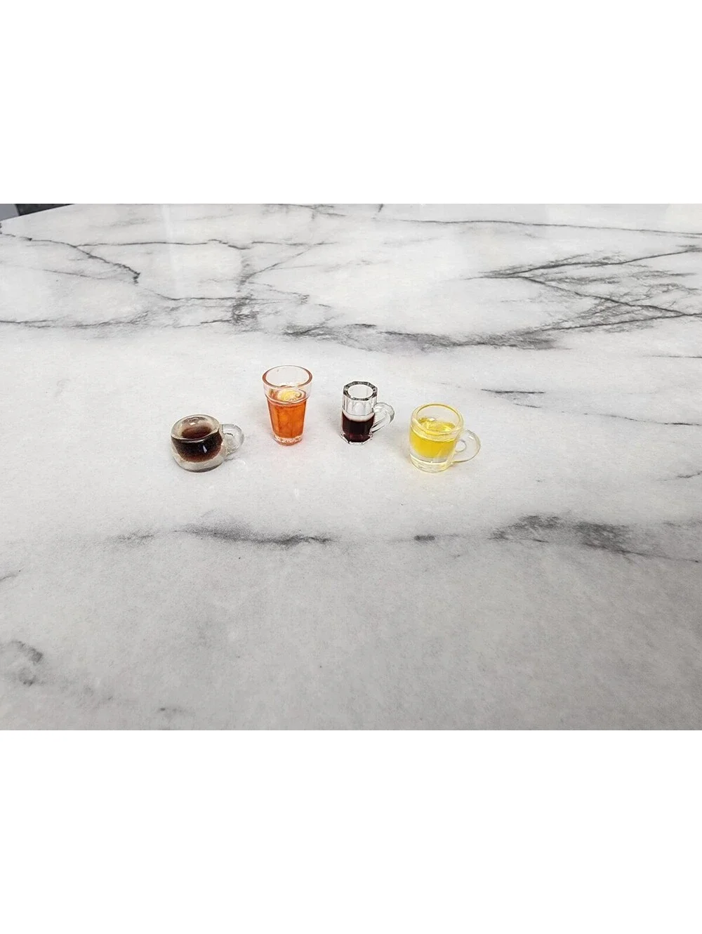 Miniature Dollhouse Drinks Coffee Green Tea Soda Lemon Sweet Tea